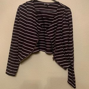 Miss Chievous black striped zipper blazer